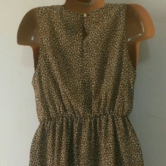 Y2K Feminine BOHO Chic Elegant Flirty Shear Animal Print Dress Lined Ruffled 8 - Picture 5 of 5
